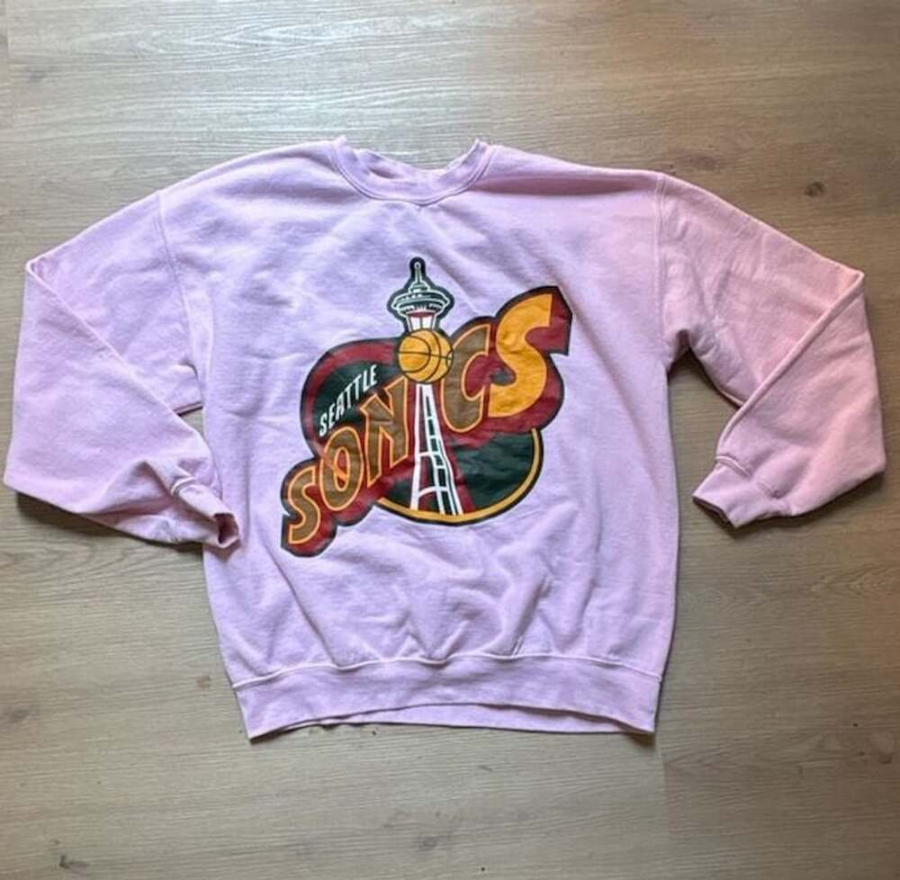 Seattle Supersonics Pink Crewneck Sweatshirt